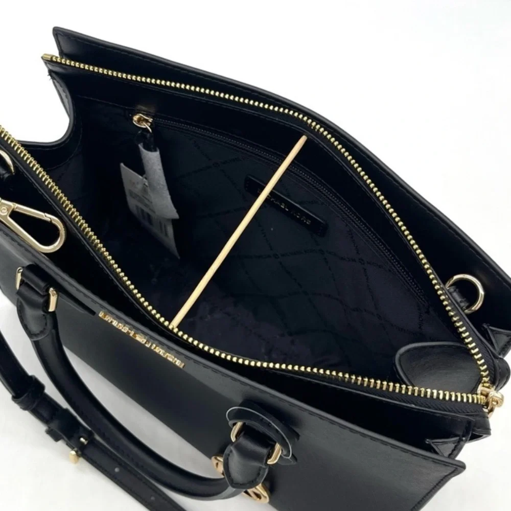 Michael Kors Sheila Medium Satchel Crossbody Bag Black
